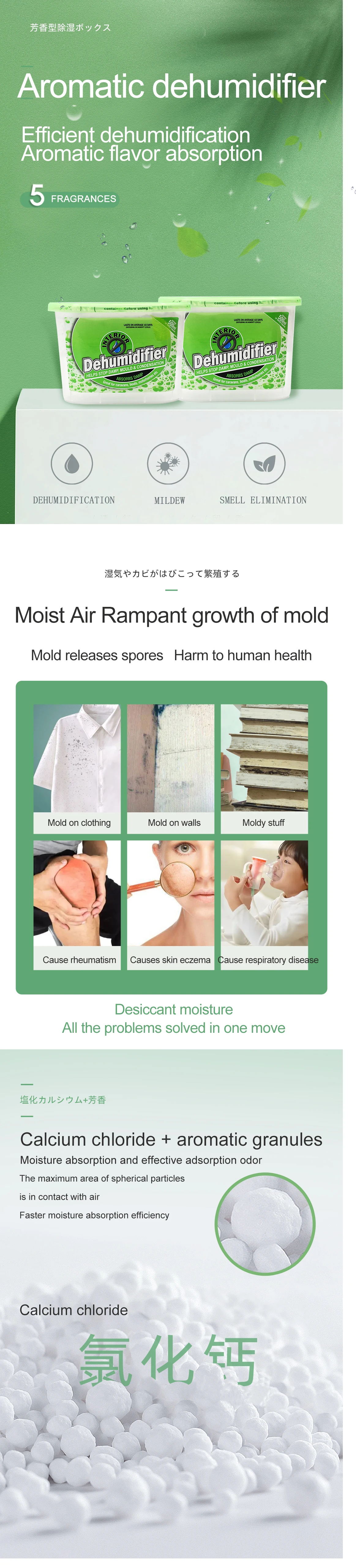 Disposable Dehumidifier Charcoal Moisture Absorber Wardrobe