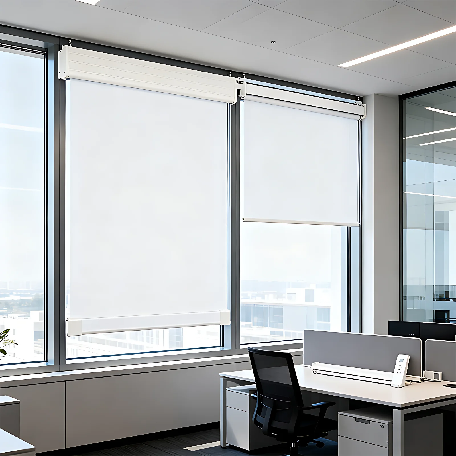 Electric Roller Blinds Remote Control - Smart Home Motorized Window Shades for Living Room Bedroom