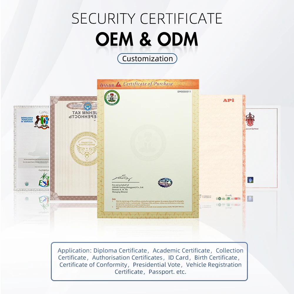 Сертификат на заказ в виде охранной бумаги А4 Золотая фольга для горячего тиснения картонный плакат и этикетка поздравлений