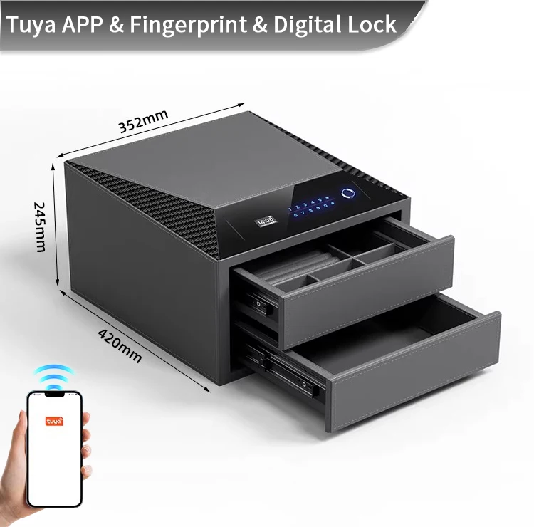 f2 1a ceqsafe smart premium jewelry box with fingerprint drawer electronic digital lock bedroom wardrobe safe-18