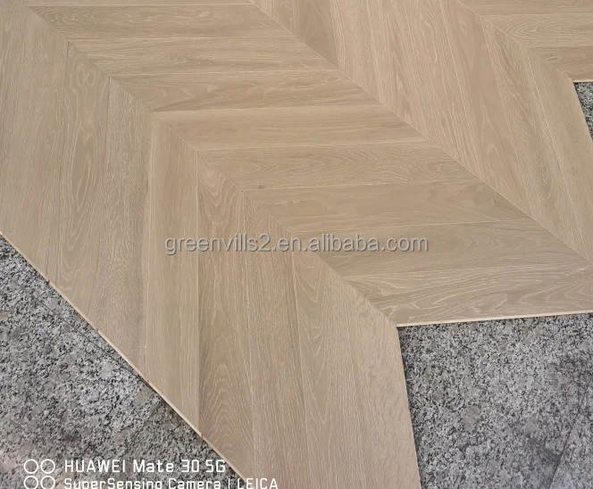 European Oak White Washed Herringbone,Fishbone Hardwood Flooring