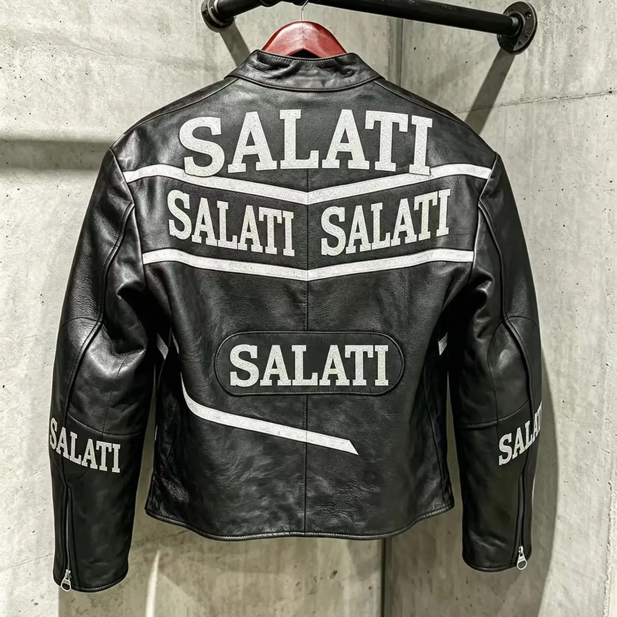Custom Black Faux Leather Biker Jacket Zipper Stand Collar Patchwork Graphic Streetwear Bulk Fashion Wear Men Leather Jacket gallery 3