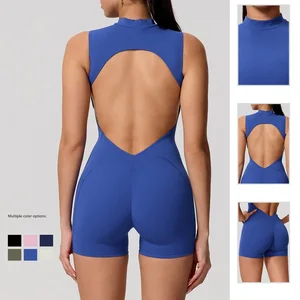 Women Sports Shorts Jumpsuits Quick Drying Gym Fitness Sets High Elastic Activewear One Pieces Yoga Jumpsuit