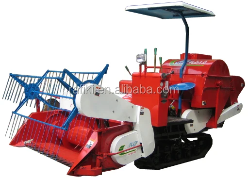 Newest Factory Price Mini Combine Harvester Wheel Type Rice Harvester