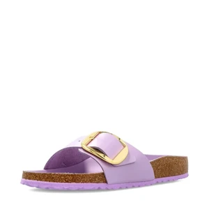 2026 New Arrival Women Lavender Violet Slide Sandals Buckle Strap Cork Insole Summer Beach Daily Soft Comfortable Wholesale