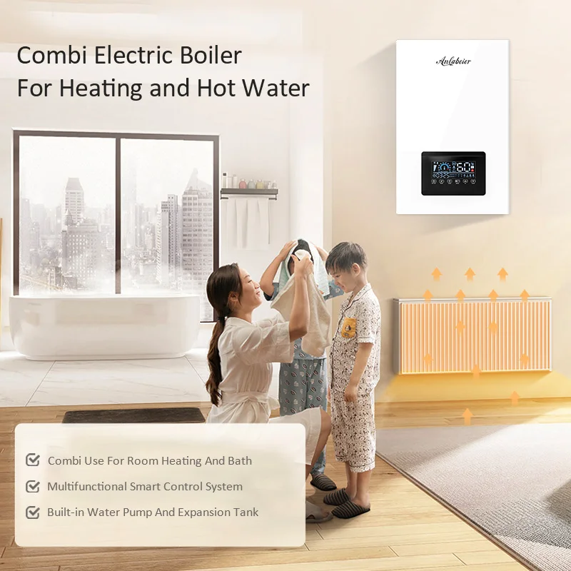 Single Phase 220V 240V 12KW Electric Boiler Combi Heating Radiactor and  Shower Bathroom