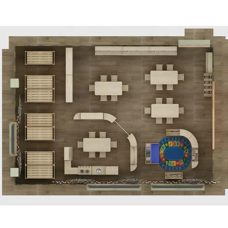 Moetry Canada Trending Daycare Roomscape Natural Wood Kindergarten School Furniture Free Design