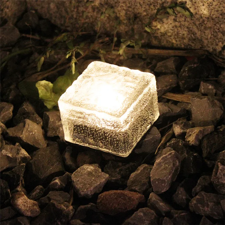 High Quality LED Solar Ground Tile Lamp Garden Lighting Ice Cube Path Floor Stair Buried Light