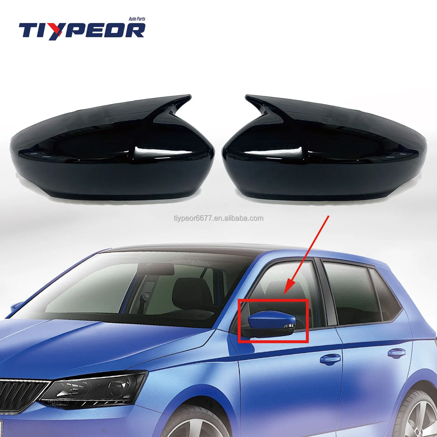 product car accessories car rearview mirror covers side wing mirror caps for skoda fabia 2017-3