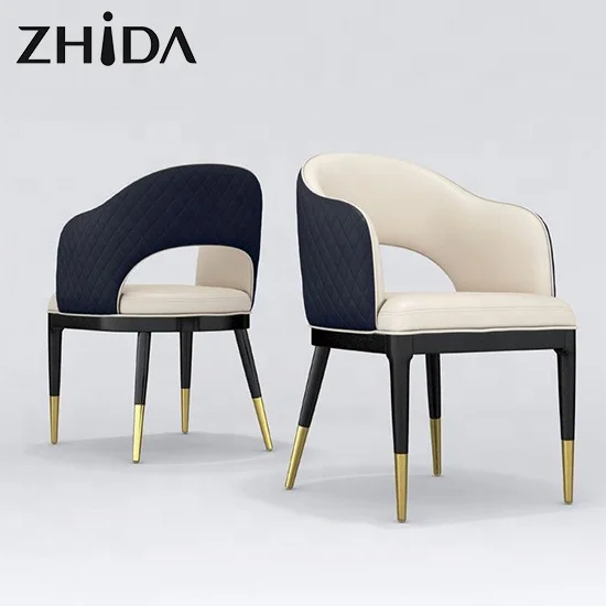 Italian Design Dining Room Table and Chairs Set Home Furniture Luxury Leather Dining Chair Hotel Furniture Restaurant Chair