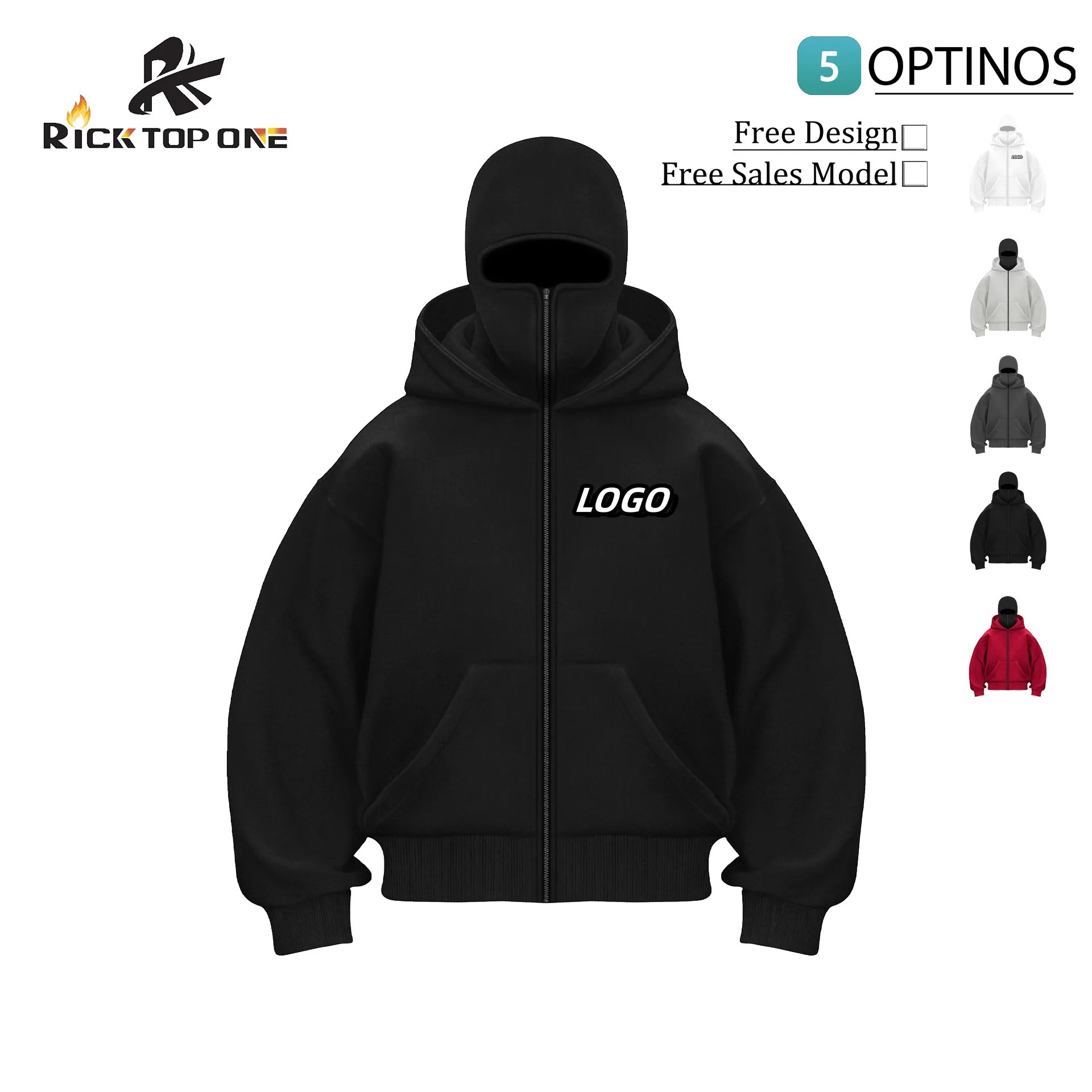 RUIKE Men's Hoodies - Custom Oversized Y2K Double Layer Pullover