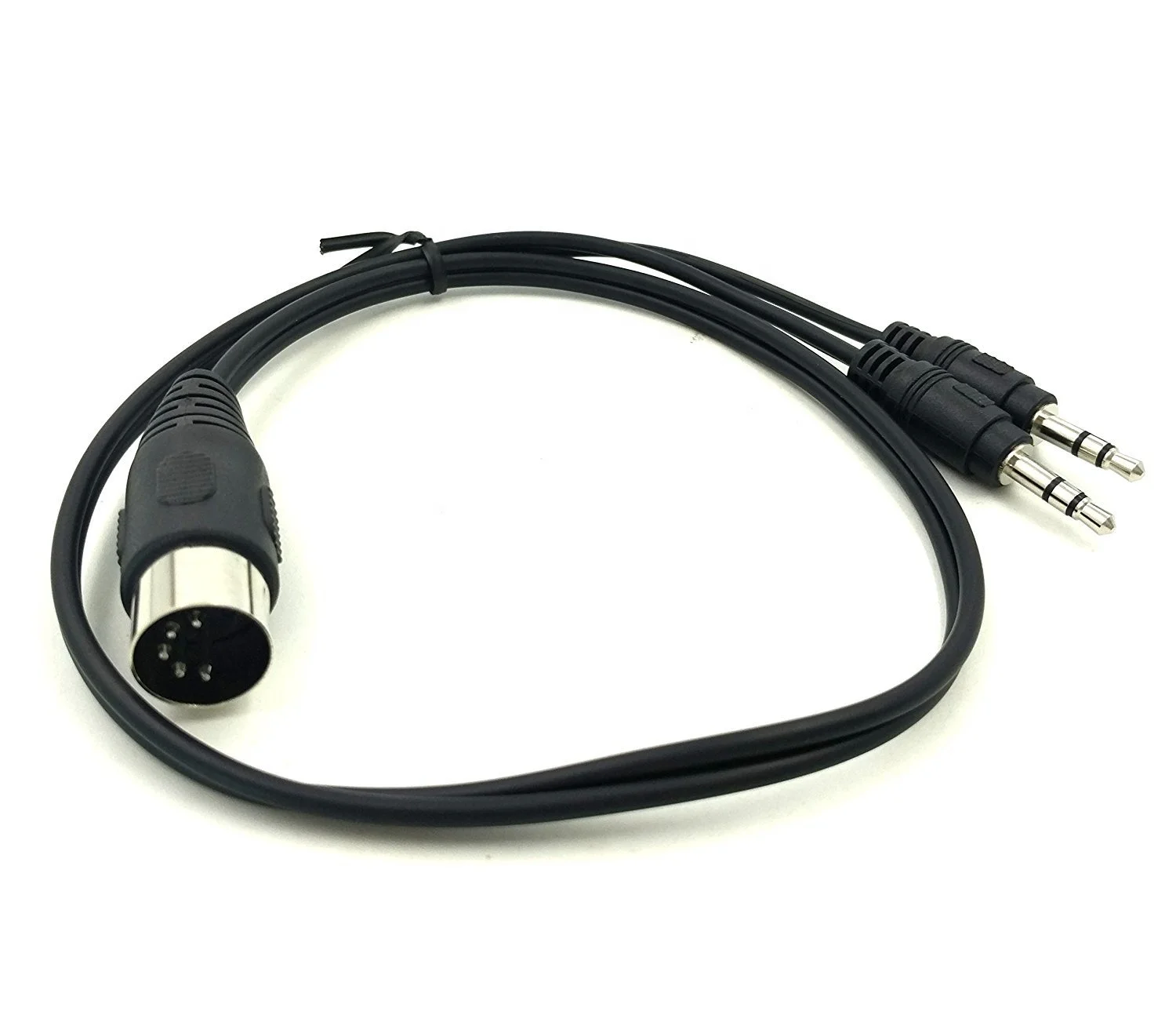 50cm 5ピンDINオスプラグ - デュアル3.5mm TRSスマートフォンAUX