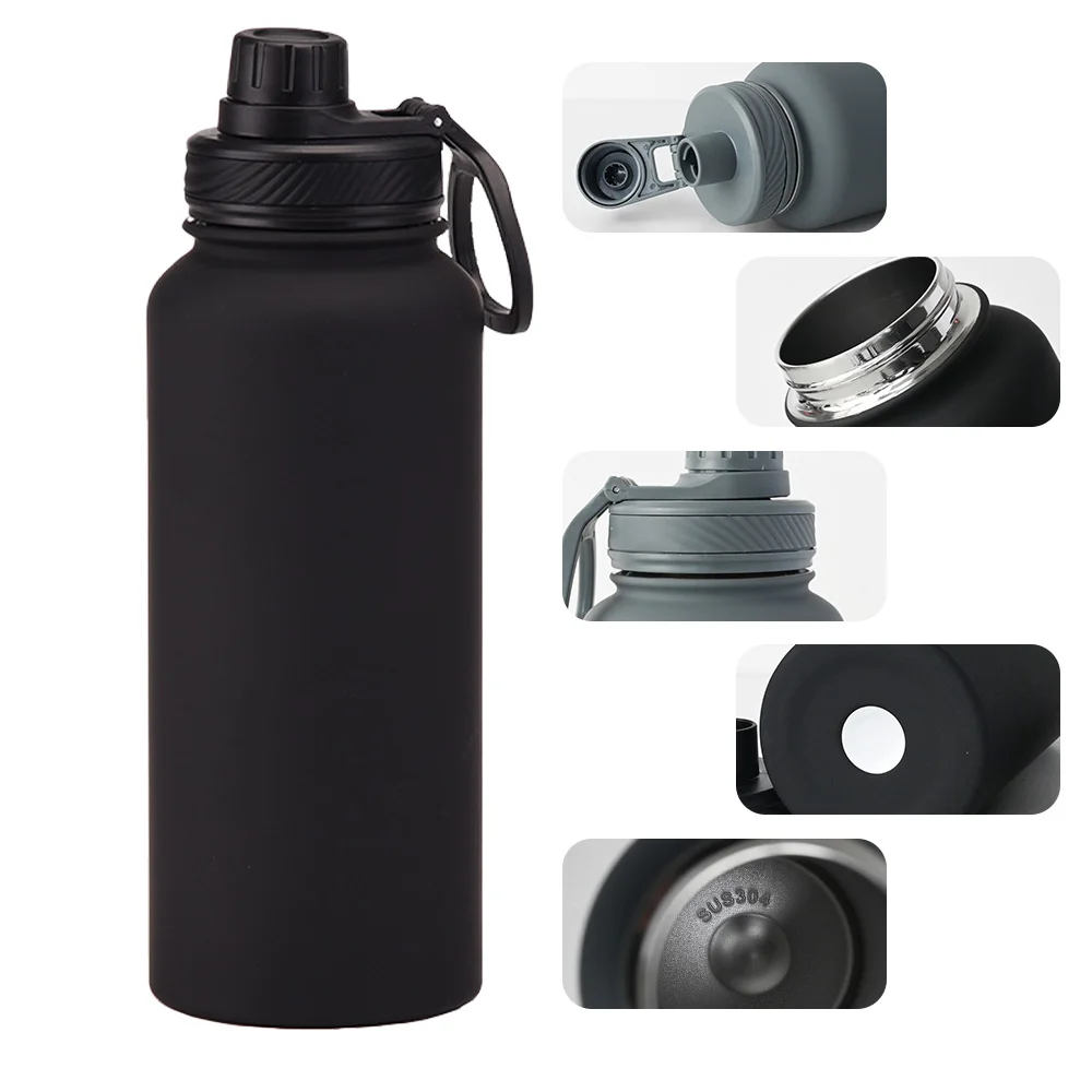 Custom Soft Touch Rubber Paint 32oz 1000ml Insulated Vacuum Flask ...