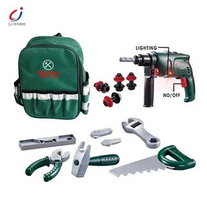 Chengji Backpack Toy Children Safely Plastic Workbench Kids Tool Toys Set Electric Drill Power Tool Toy Set for Boys