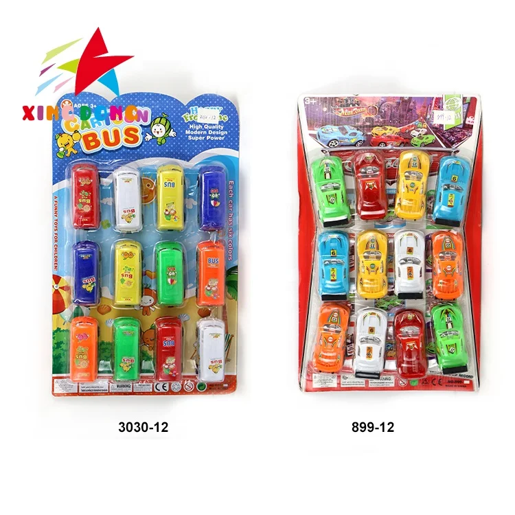 colorful new  pull back toys truck with blister card promotional small plastic toy car sets