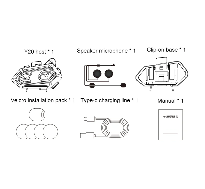 Motorcycle Intercom Headphone Dual Noise Reduction Wireless Helmet IPX6 Waterproof RGB Light Earphone with Microphone