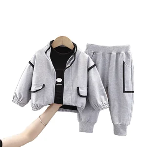 2021 Spring Autumn Sport Style Children Clothing Suit New Design Kids 3 Pcs Clothes Sets Long Sleeves Handsome Boys Outfits