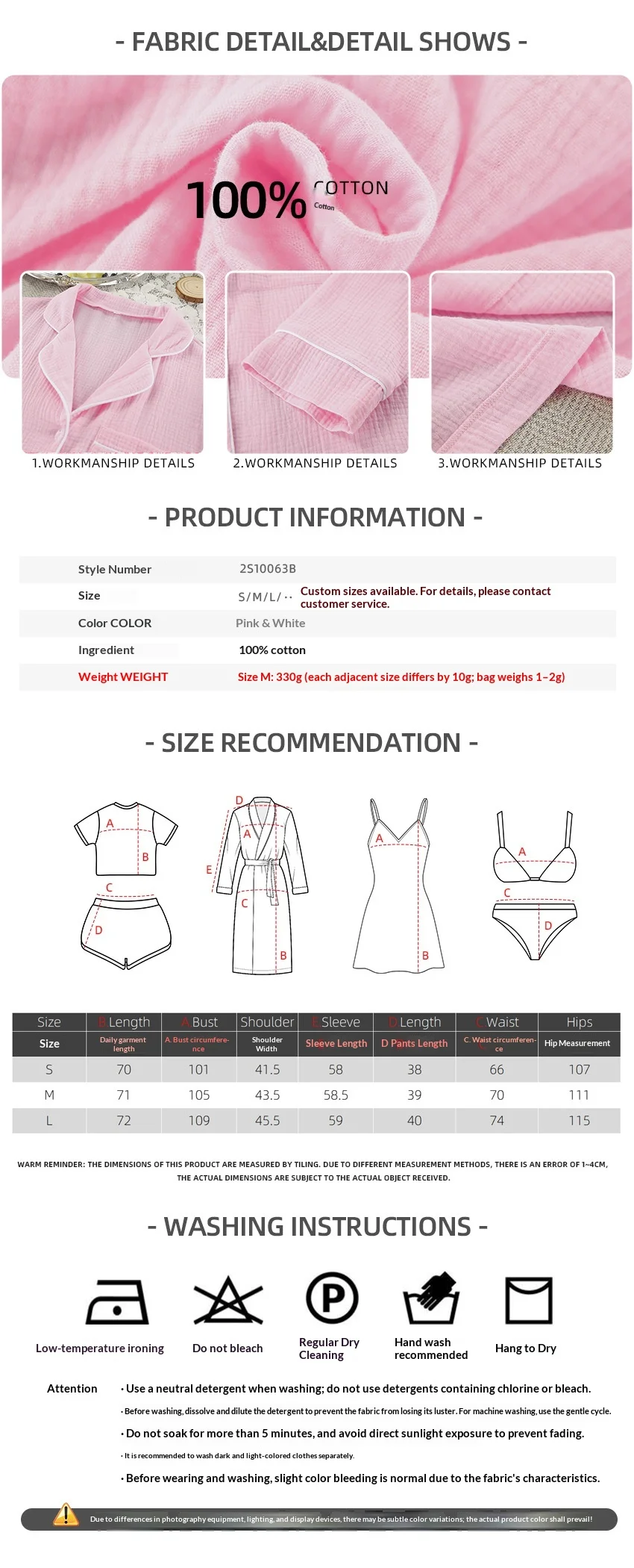 Women Washed Crinkle Cotton Gauze Pajama Set Notch Lapel Long Sleeve Shirt Lounge Shorts Custom Embroidery Summer Sleepwear — detail