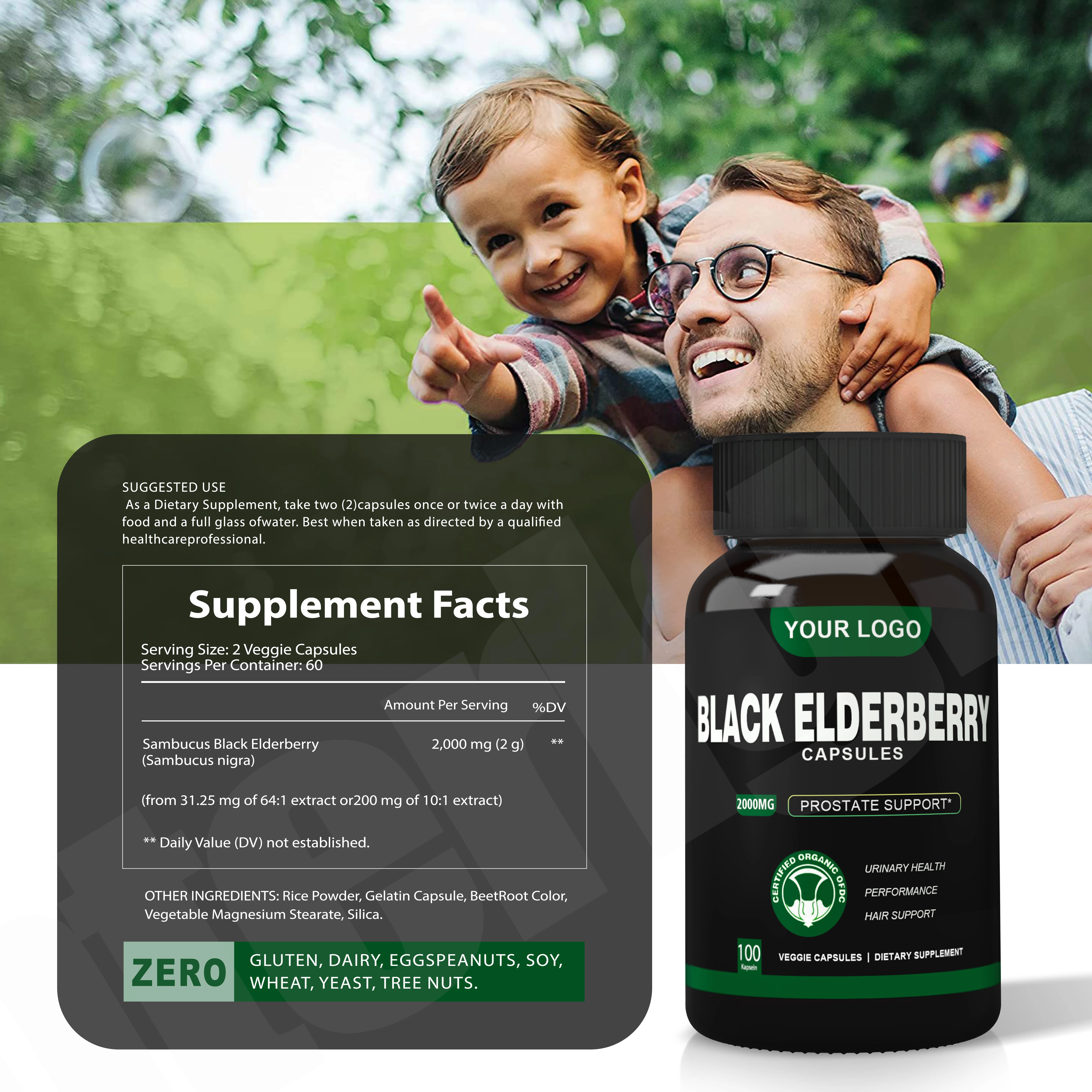 Health Care Supplements Antioxidant Zinc And Vitamin C Black Elderberry