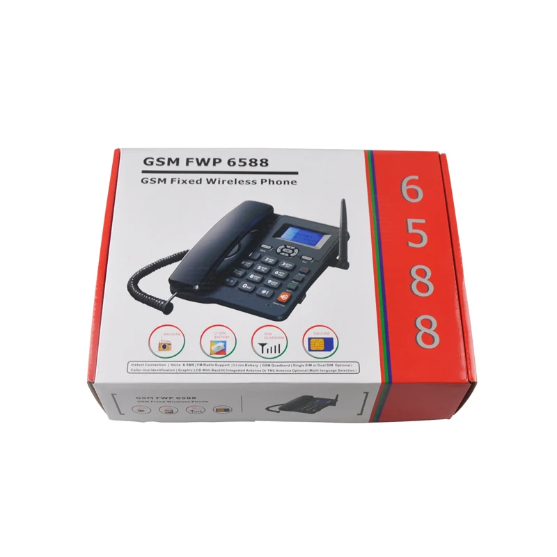 Gsm Fixed Wireless Desktop Phone Table Phone Analog Cordless Phone with Fm