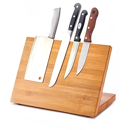 Porte-couteau de cuisine en bois Porte-couteau en bambou Pratique Belle cuisine de cuisine pour la maison 