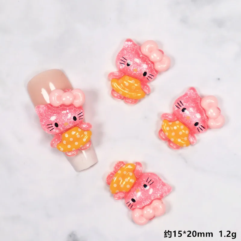 140-teiliges Nagel-Charm Set | 7 Kawaii Styles, Gelbe Cartoon-Motive | 3D Flatback Für Acrylnägel, Resin, DIY