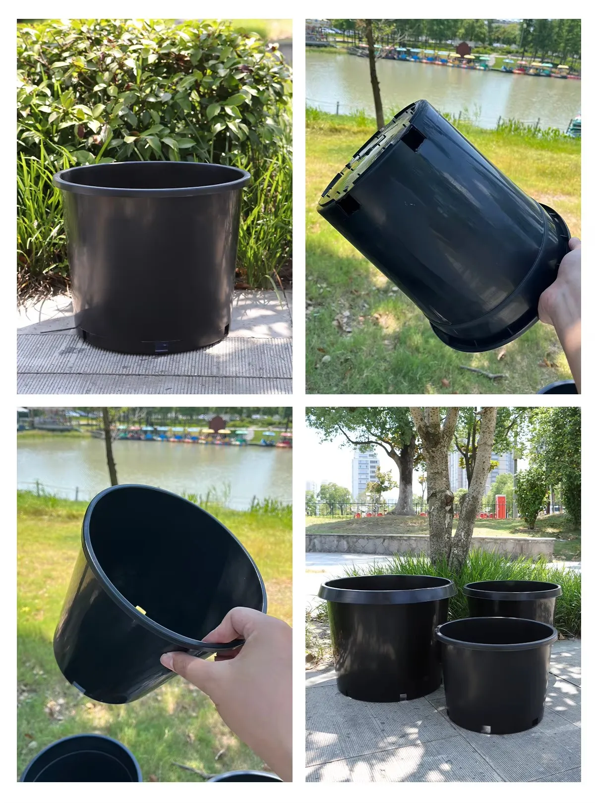 8 in plant pot Clay Pot Dark Basalt 8