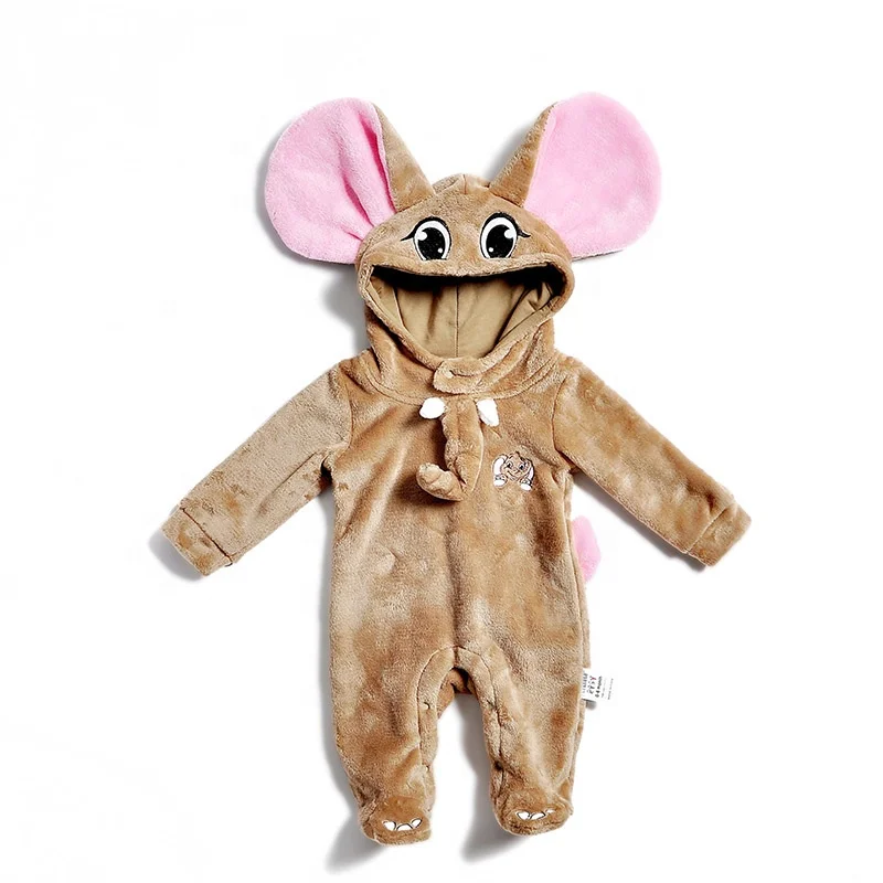 New Born Baby Clothes Winter Romper For Baby Animal Fleece Soft Baby Girl Fleece Romper Hooded