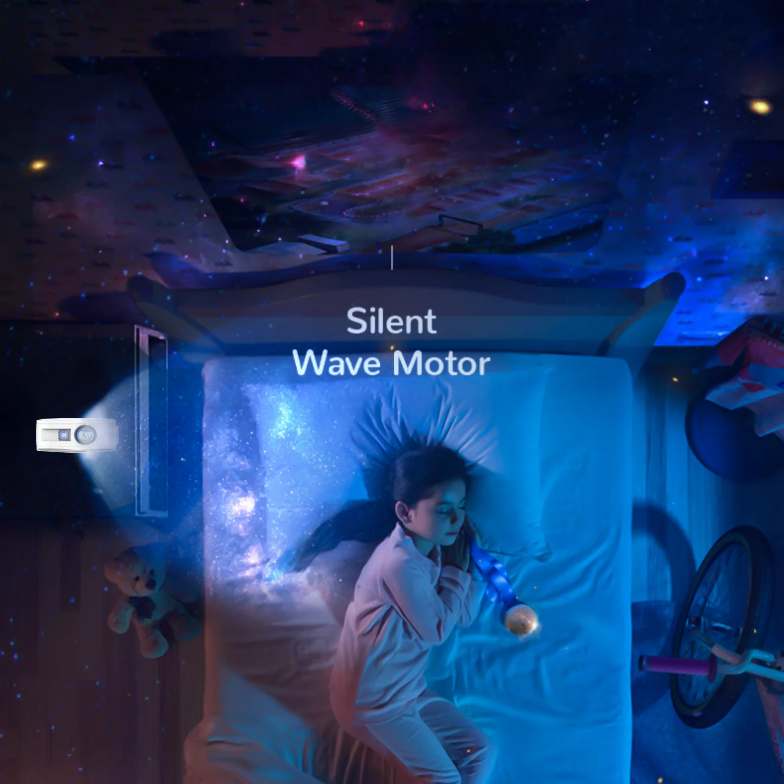 Умная Лунная комната Романтическая звезда на Рождество Дети Звездный лазер 3D светодиодный Звездный проектор ночной свет