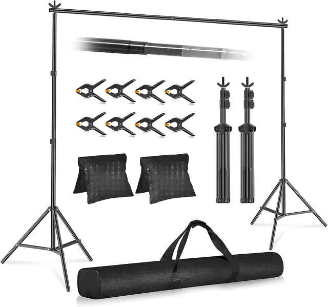 Background fabric studio photography kit with standing light background green screen 10 ft adjustable support studio accessories