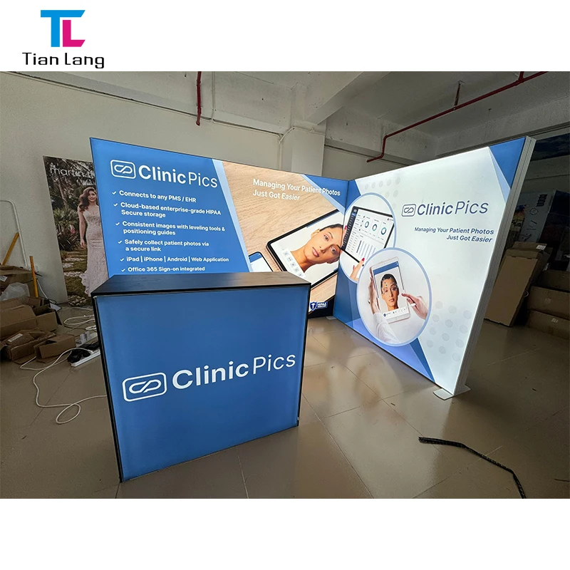 TianLang Fabric Advertising Light Boxes Seg Light Box Exhibition Booth Modular Pvc Display Booth Seg Light Box