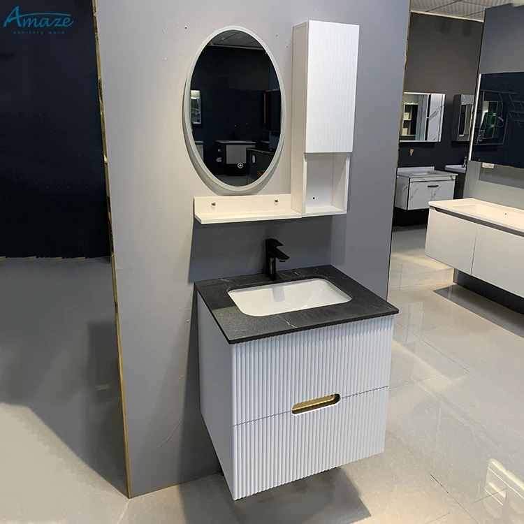 High quality modern furniture bathroom vanity sink aluminum bathroom cabinet with mirror manufacture