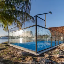 100% Hot-Dip Full Panoramic Padel Tennis Court with Roof Easy Setup Padel Court Equipment