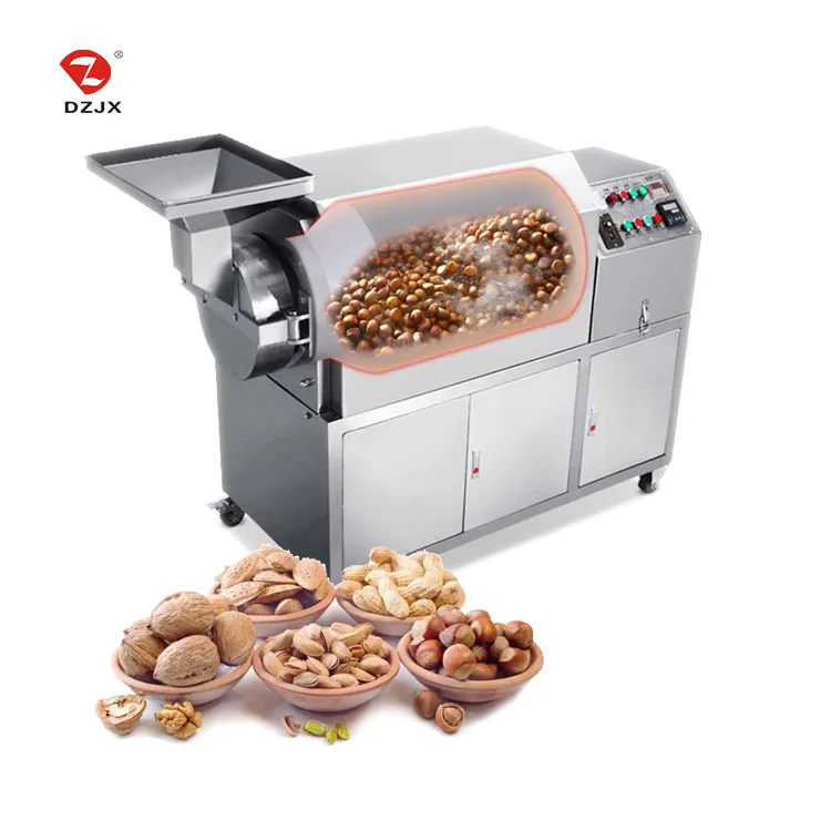 Cashew Nut Roasting Machine Butter Processing Peanut Roaster Peanut Seed Sesame Commercial Chestnut Drum Rotary Machine