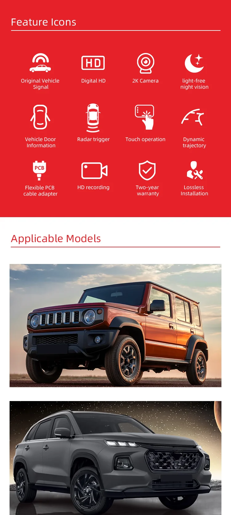 Wemaer 360 Car Panoramic Camera System Vehicle 4 Way Recording Built-in Decoder for Toyota Hyryder Suzuki Grand Vitara Jimny details