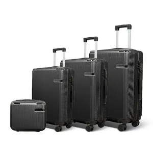 Cross-Border Luggage Armor Lightweight Universal Wheel Rolling Neoprene Suitcase Travel Suitcase Three-Piece Set Luggage