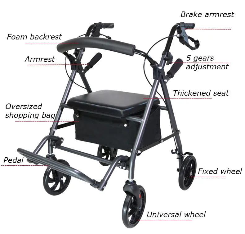 Proper Price Portable Walker Adjustable Height Frame Adjustable Walker for Seniors supplier