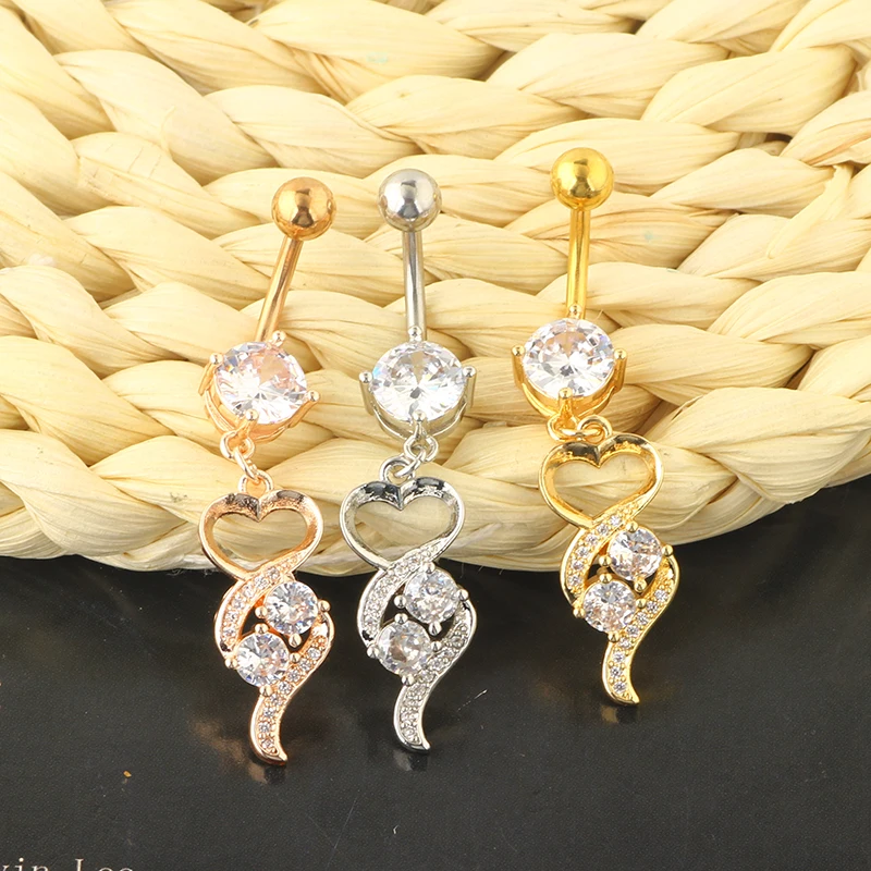 Belly Button Rings Tribal Dangle Set Surgical Steel 14g Curved Barbells