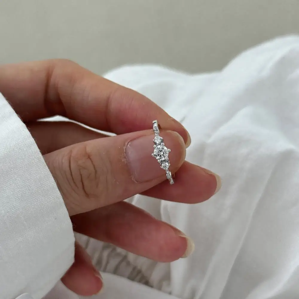 KAKODIY Fashionable Adjustable Snowflake Zircon Ring Women Wedding Engagement 925 Sterling Silver Ring detail 8