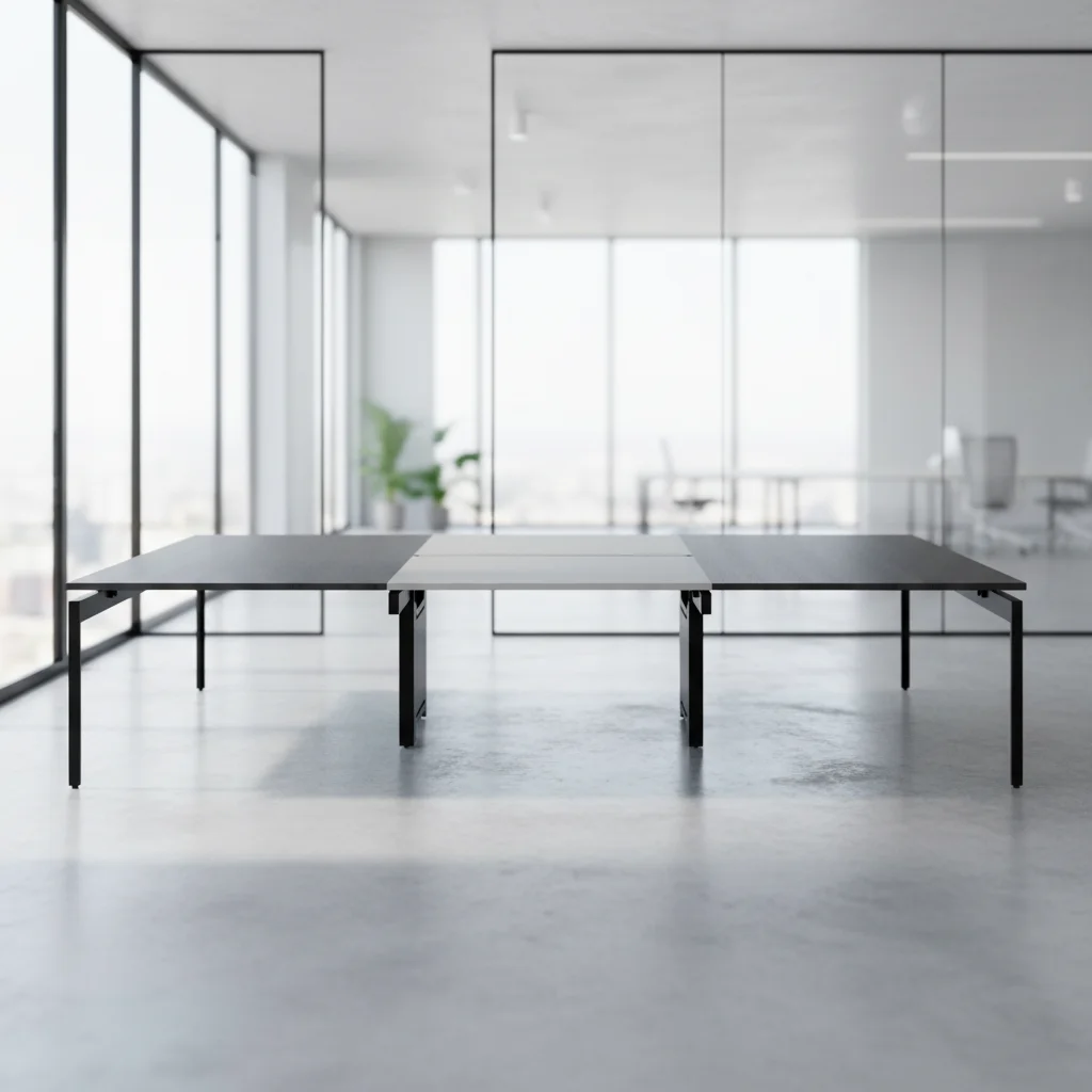 Modern Durable Foldable Boardroom Table with Wood Top and Steel Legs for Commercial Office Use 5
