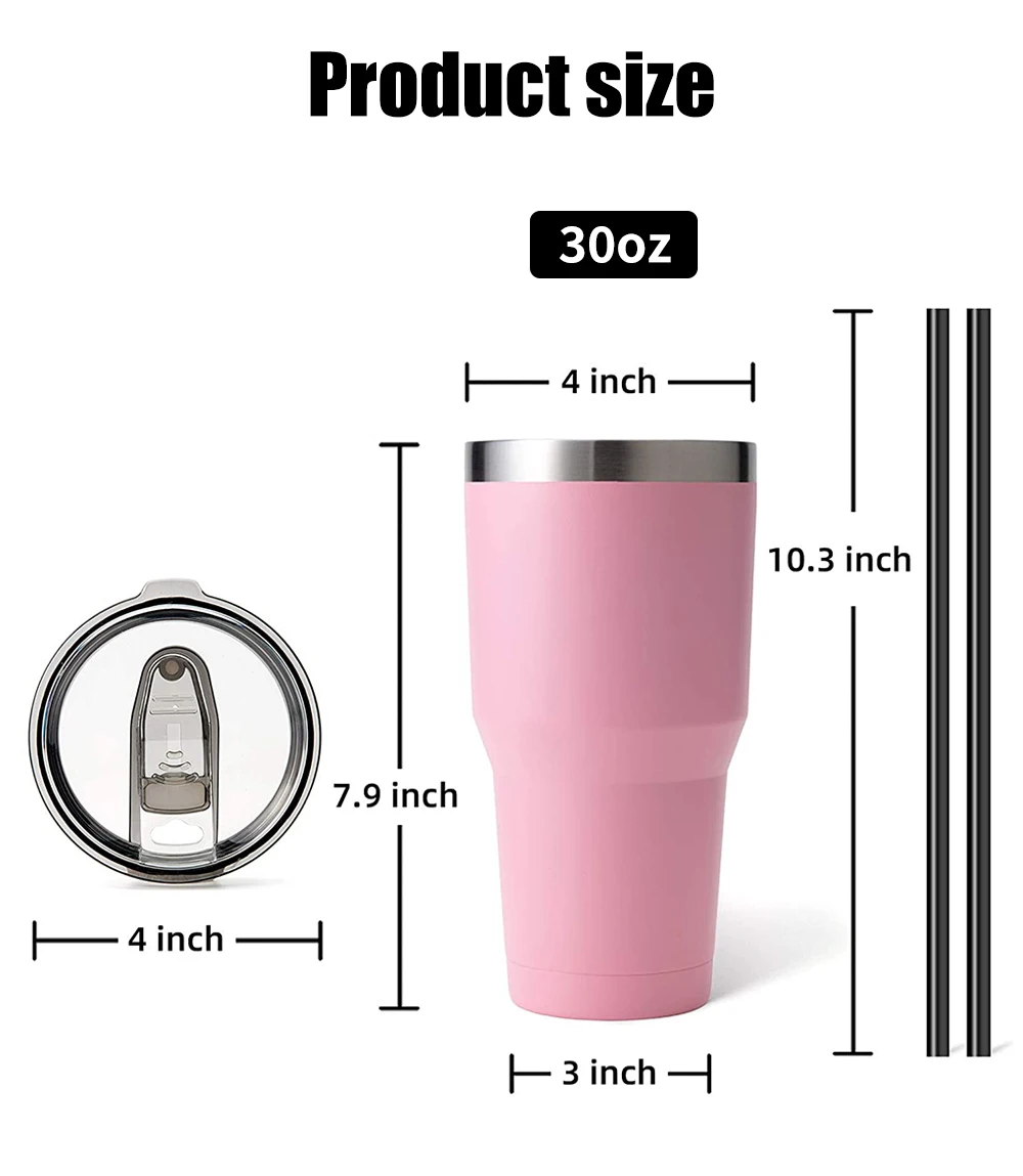Metal Tumblers 20oz 30oz Wholesale Bulk Stainless Steel Insulated Coffee Travel Mug Cup Double
