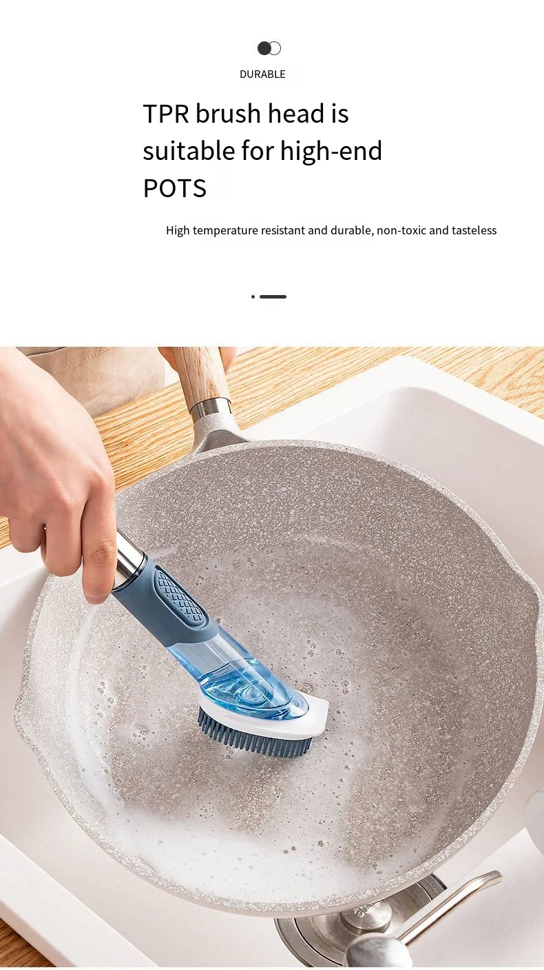 Multifunctional ladle brush decontamination dishwashing brush Household kitchen oil-free long handle cleaning brush set supplier