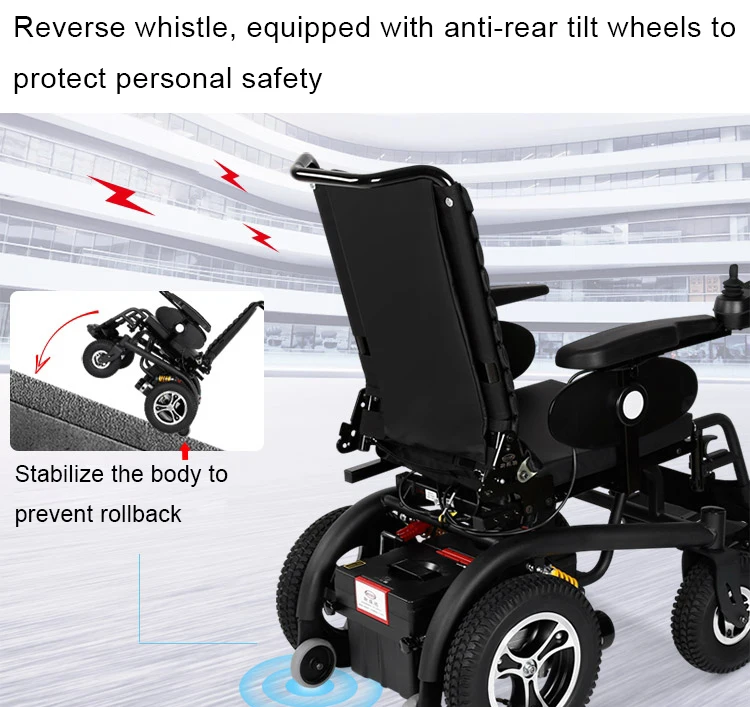 Shock absorbing spring thicker equipped with two oversize spring shock absorb comfortable wheelchair with back handle- SWC01 details