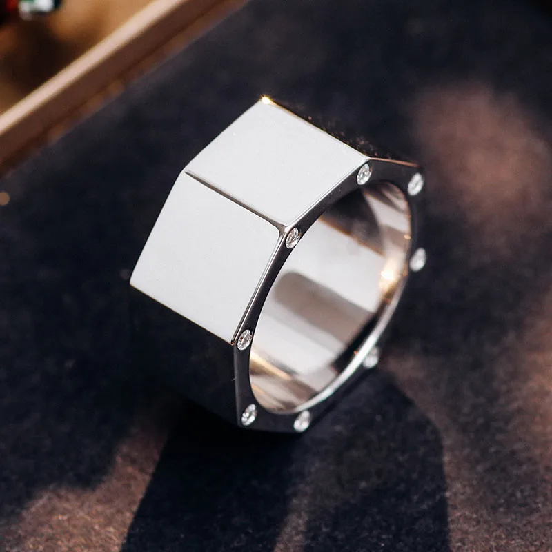 Fede Nuziale Uomo In Argento 925 Con Moissanite 1,99 CT - Taglio Rotondo - Taglia 12