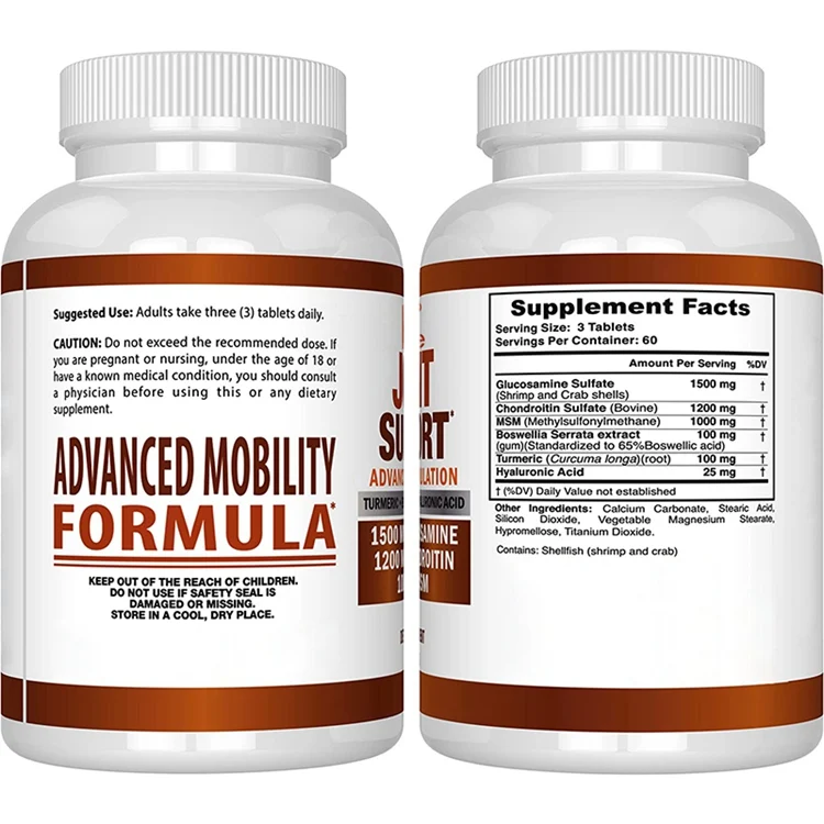 Supplement Pure Organic Turmeric Tablets Glucosamine Chondroitin