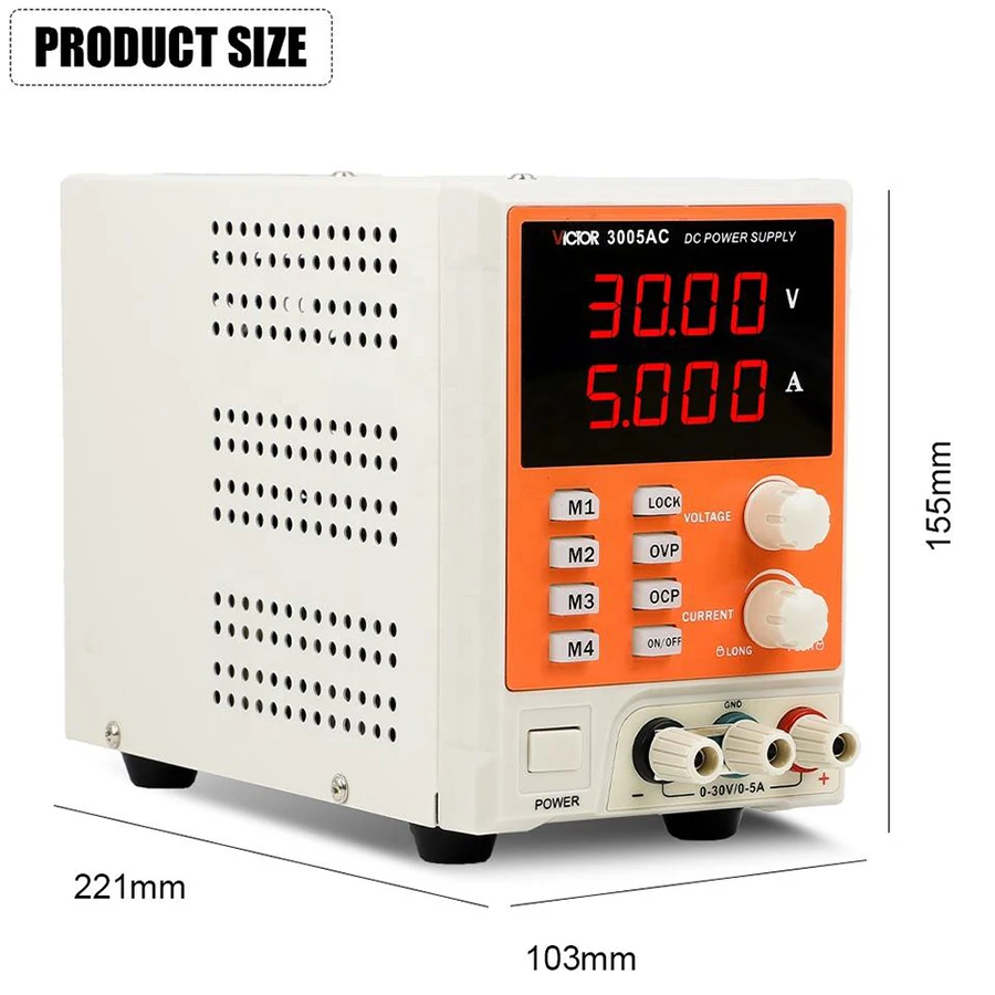 VICTOR 3005AC Program Control Smart Switching  DC Power Supply Stabilized 30V 5A Adjustable With OVP OCP with 4 Group Data Store