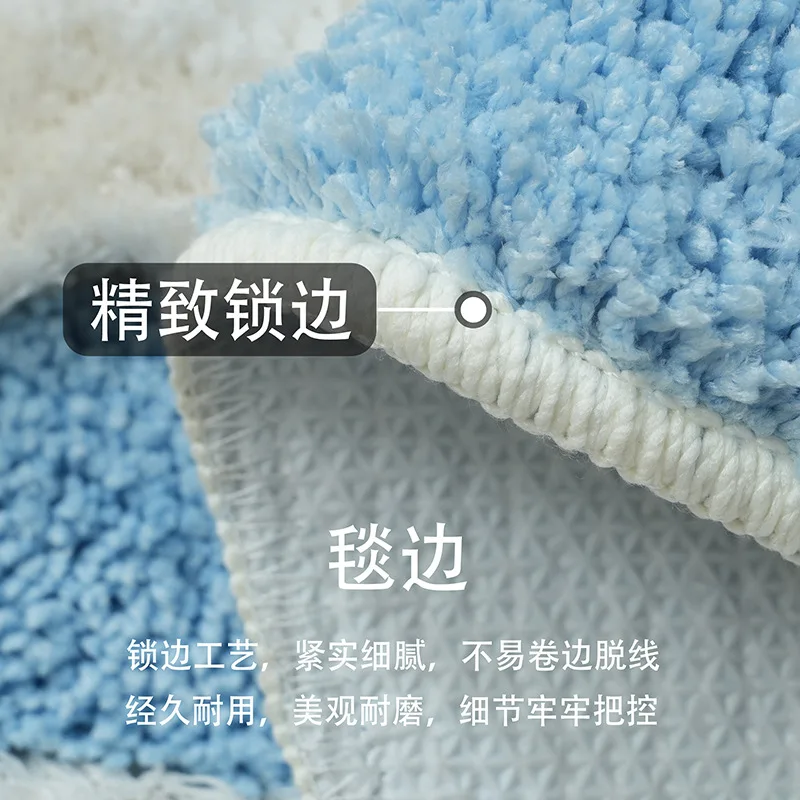 Designer Cloud Shape Anti slip Children Area Rugs  Microfiber Soft Plush Children Friendly Play Mat Machine Washable Tufted Rug
