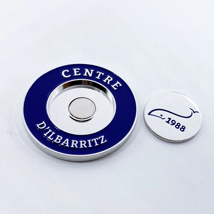 Custom Enamel Golf Ball Marker Customized Logo High Quality  Golf Poker Chip Magnetic Golf Ball Marker factory