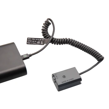 FW50  Type C Power Adapter DC Coupler Full Decoded Dummy Battery for Sony A6000 A6500 A9 A7