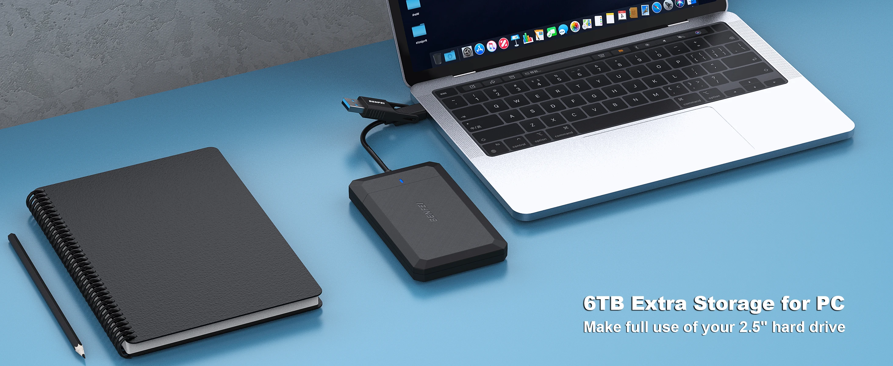 Benfei 2.5 Inch Sata To Usb Tool Free External Hard Drive Enclosure,Usb ...